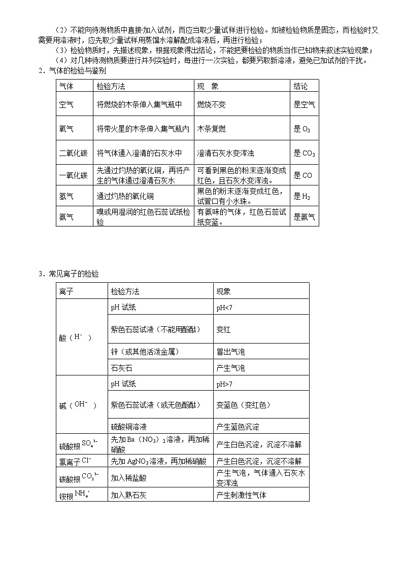 浙教版九上科学教案  物质转化、离子共存、鉴别、除杂（机构专用）02