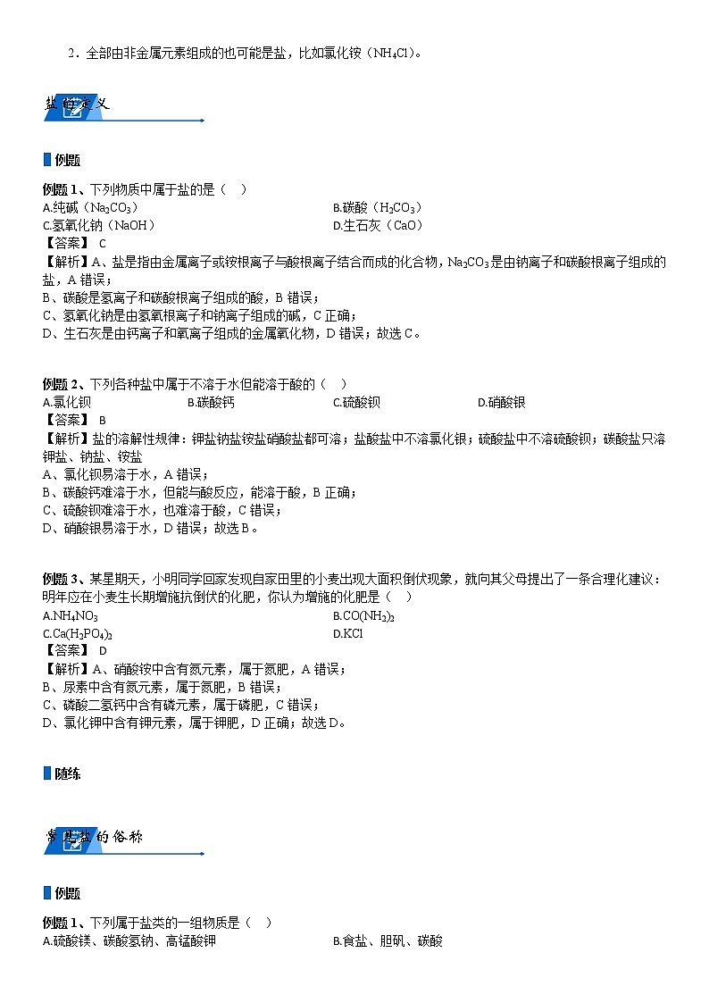 浙教版九上科学教案 盐知识点及题型汇总（机构专用）03