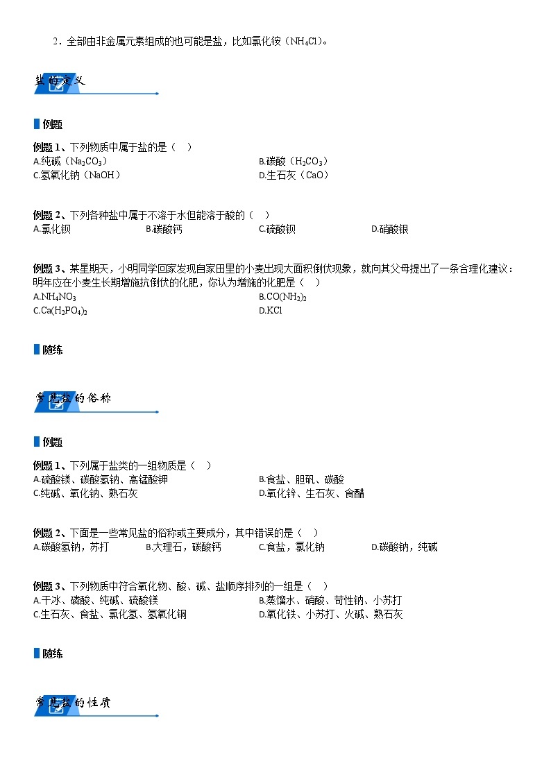 浙教版九上科学教案 盐知识点及题型汇总（机构专用）03