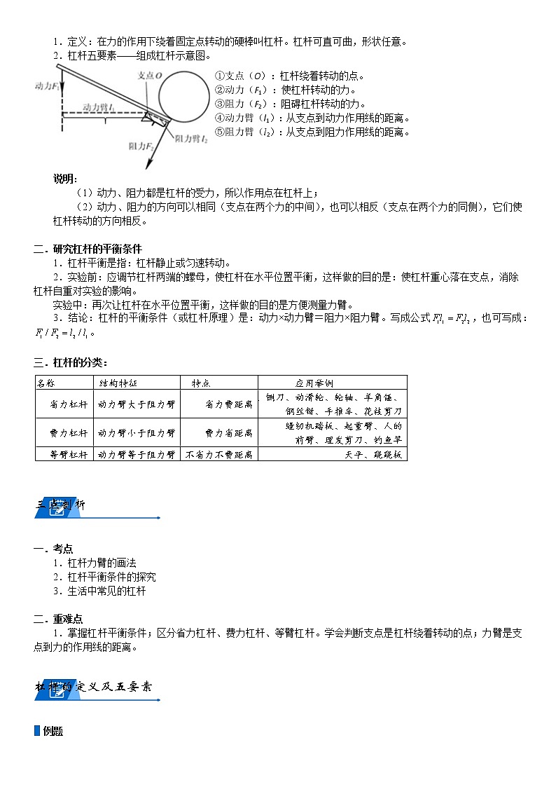 浙教版科学教案 九上第三章 杠杆与滑轮知识点及题型总结（机构专用）03