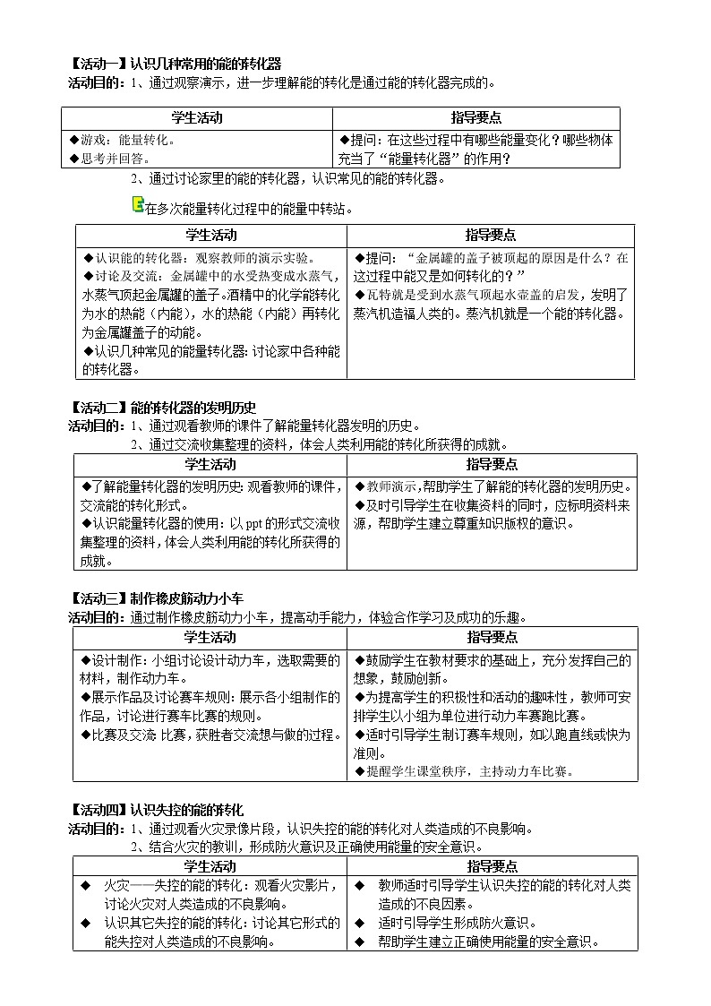 5.2.2—5.2.3能量转化和失控的能的转化 教案02