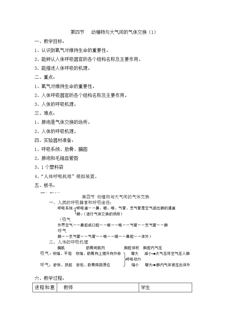 7.4 动植物与大气间的气体交换 第1课时（7.4.1~7.4.2）教案01
