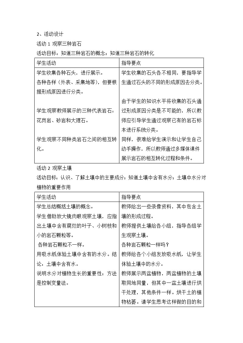 牛津上海版科学七年级下册 13.1.2 岩石和土壤 教案02