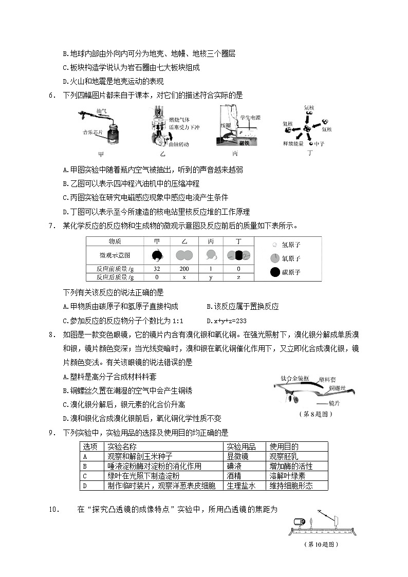 浙江省宁波市2020年中考科学真题试题02