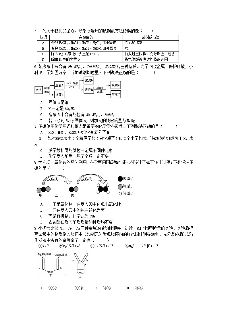 试卷 2020-2021学年浙教版科学中考第一轮复习分类题型训练（四十）：化学选择（10）第2页