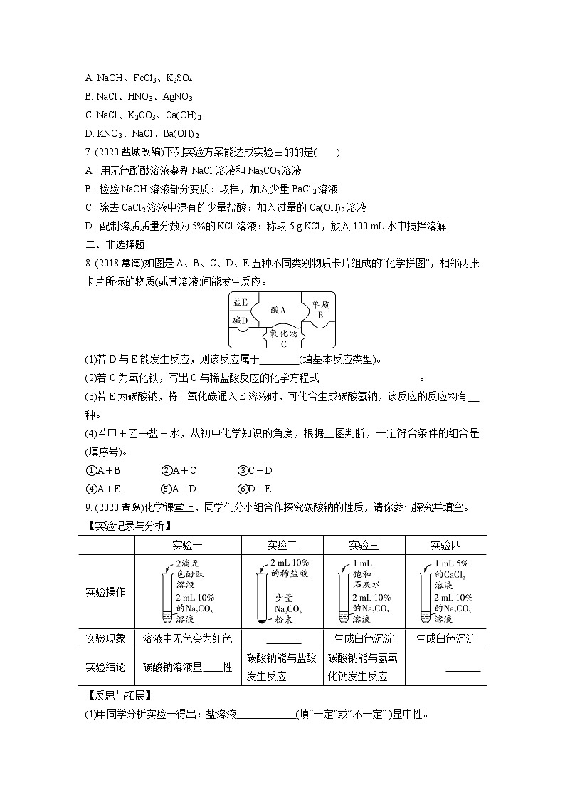 试卷 2021年中考化学专题复习  第十一单元  盐  化肥  专项训练第2页