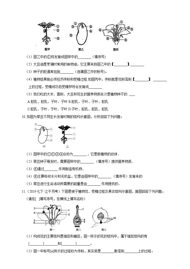 试卷 浙教版7年级下册第一章代代相传的生命4-6节02植物和微生物的生殖（含答案）第3页