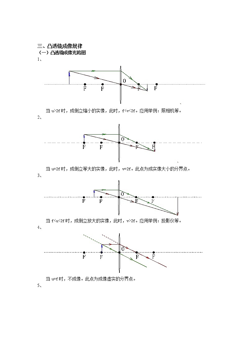 教案 2020-2021学年浙教版科学七下  2.5凸透镜成像规律及其应用  教学案02
