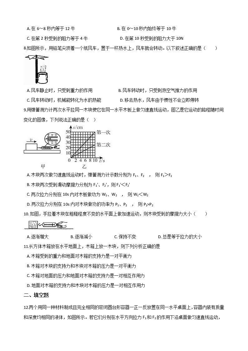 2021年初中科学二轮复习专题21：力和运动 (含解析)第3页