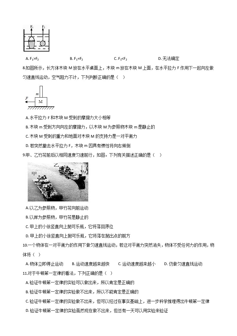 2021年初中科学二轮复习专题16：牛顿第一定律 (含解析)第2页
