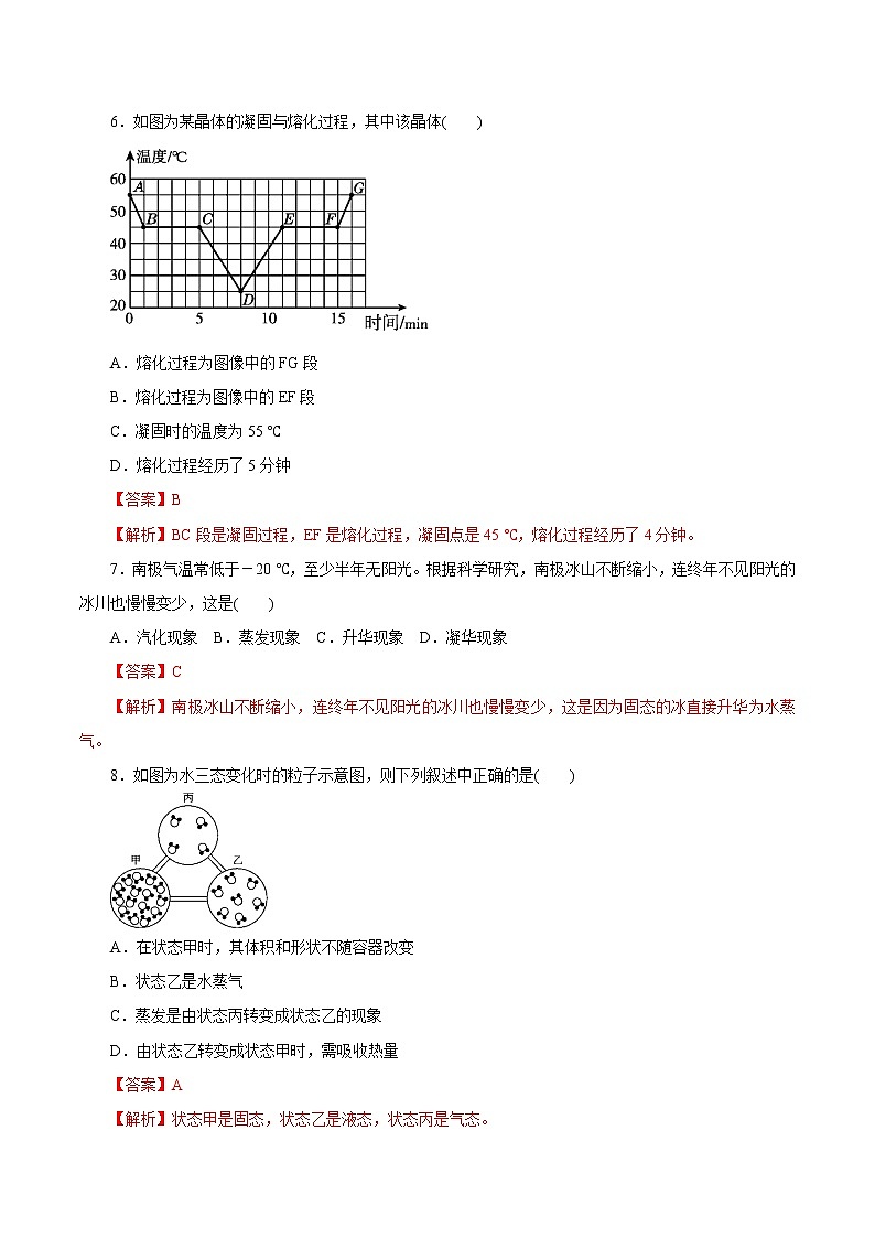 7年级上册 第4章　物质的特性  单元综合测试（教师版含解析）03