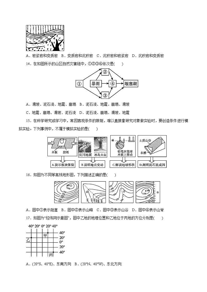7年级上册 第03章　人类的家园——地球（单元综合测试）（学生版）03