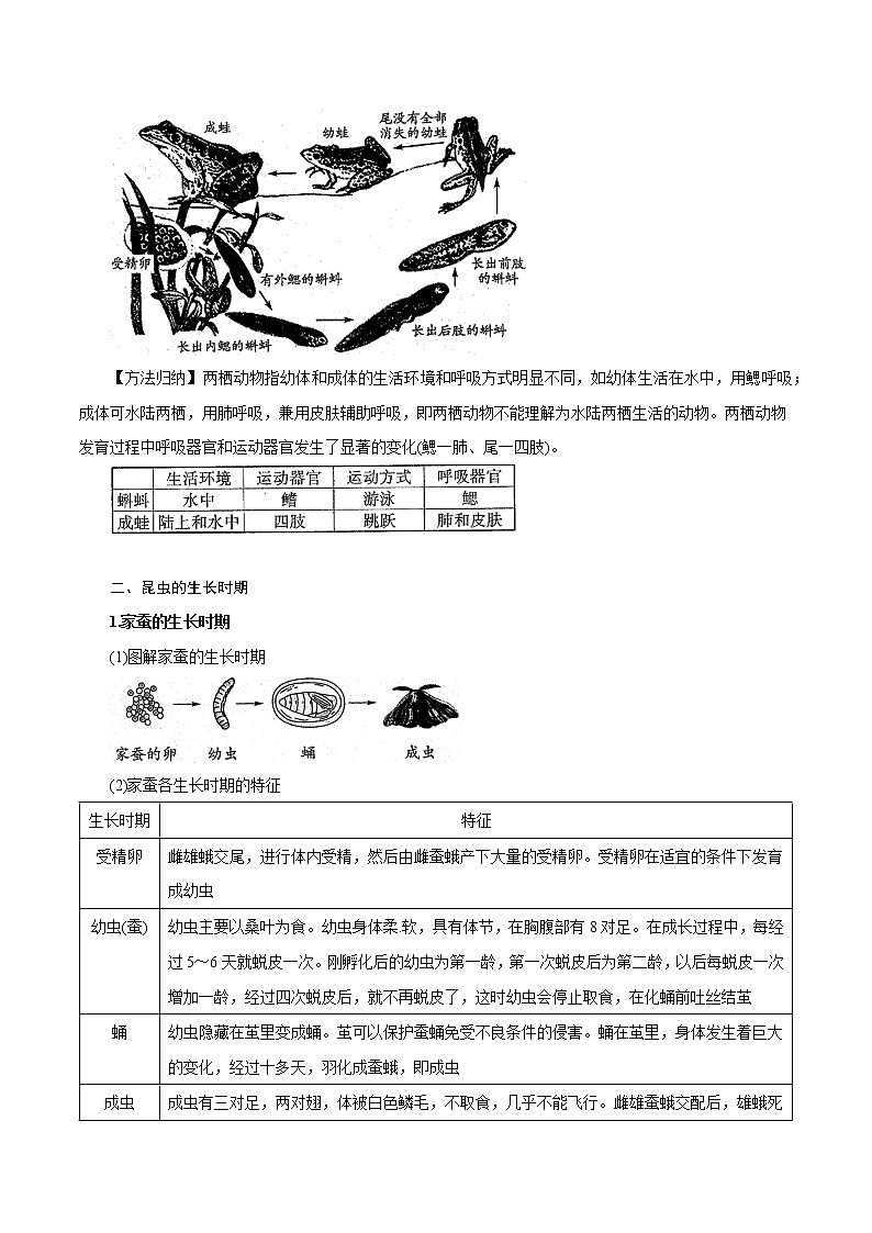 【精品讲义】浙教版 科学 7年级下册 1.3.1 动物的生长时期——动物的生长时期（教师版+学生版）02