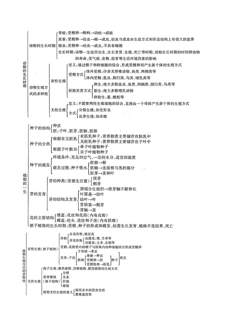 【精品讲义】浙教版 科学 7年级下册 第01章 代代相传的生命（复习课）（教师版+学生版）02