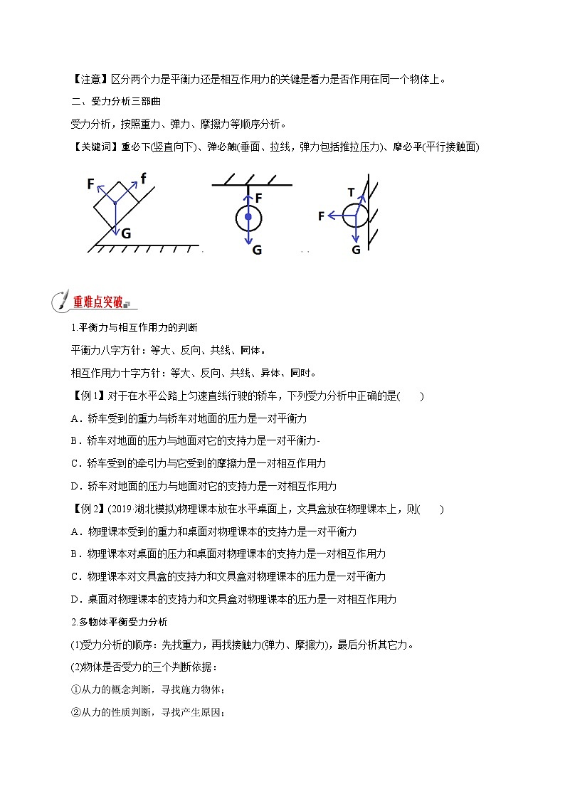 【精品讲义】浙教版 科学 7年级下册 第03章 运动和力（经典讲练2）平衡力与受力分析（教师版+学生版）02