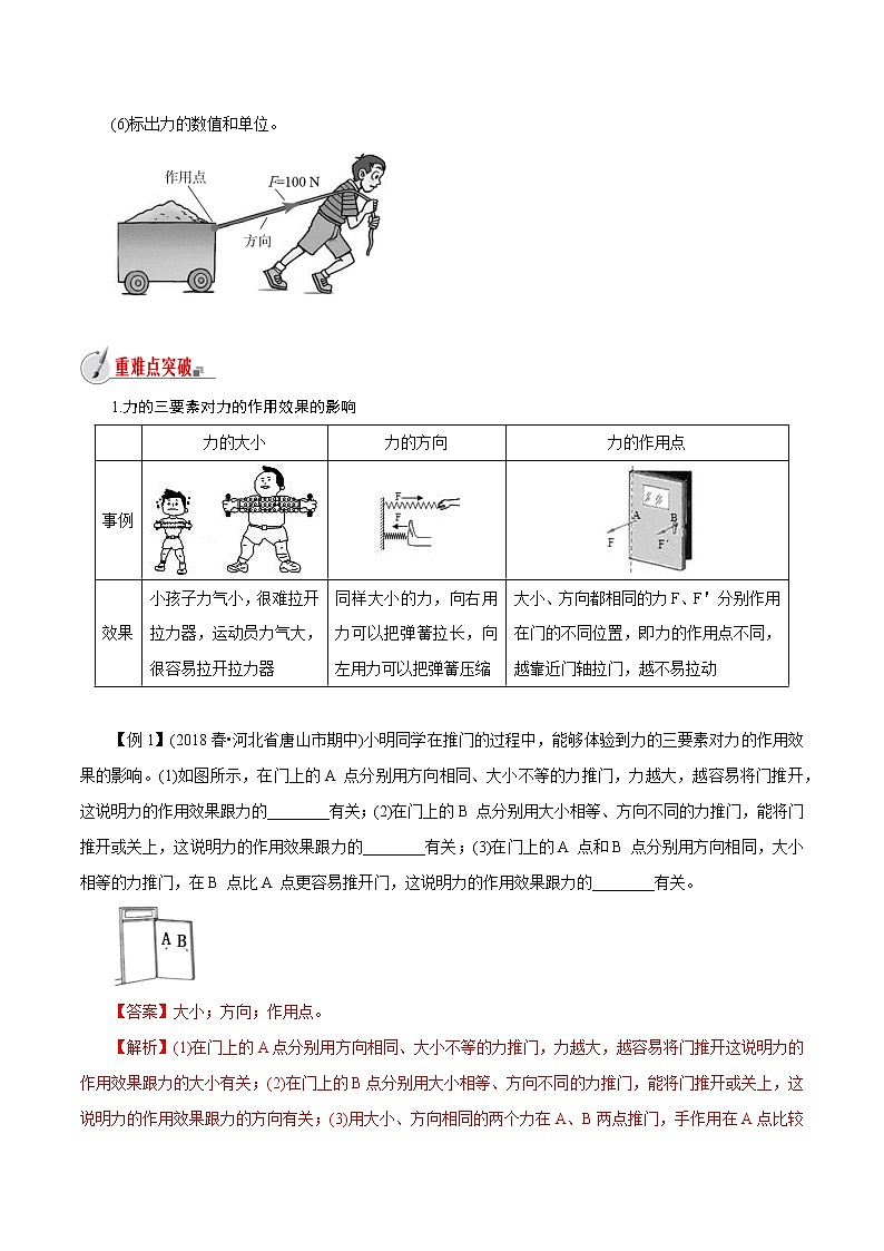 【精品讲义】浙教版 科学 7年级下册 3.2.2 力的存在——力的测量及三要素（教师版+学生版）03