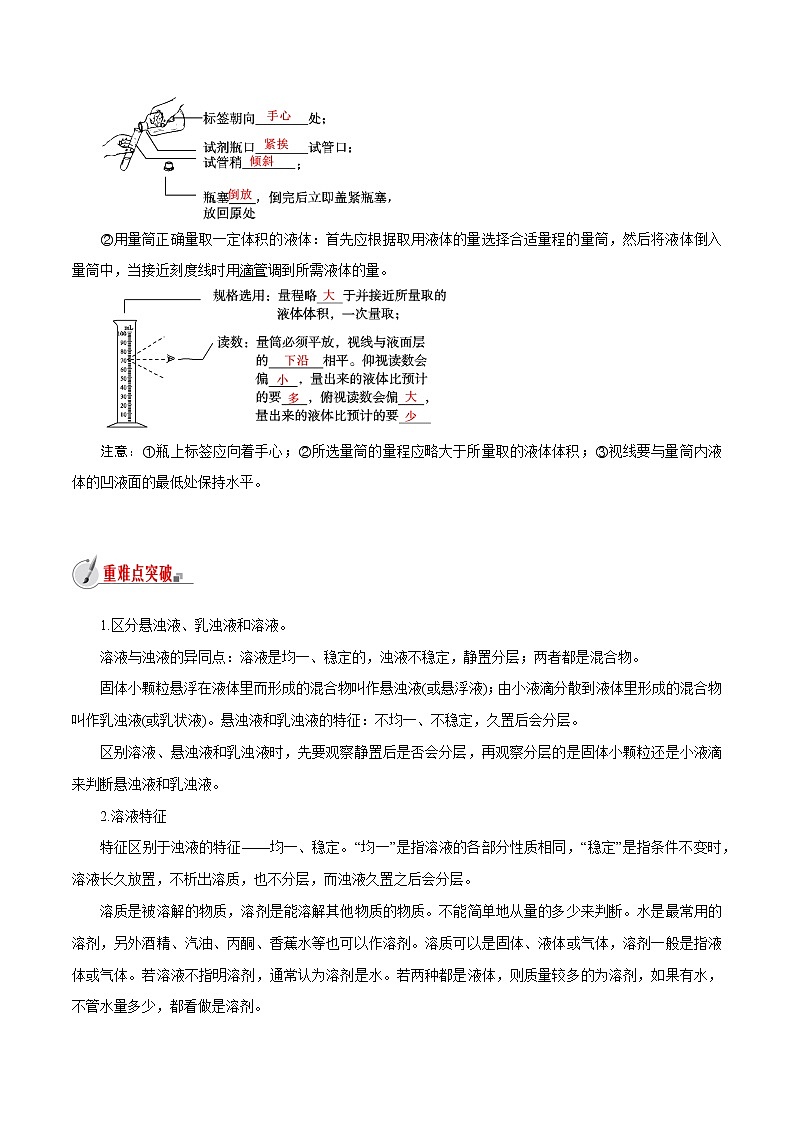 【精品讲义】浙教版 科学 8年级上册 1.4 物质在水中的分散状况（教师解析版+学生版）03