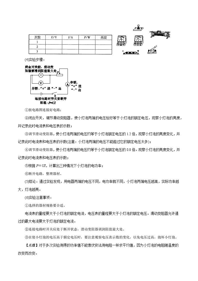 【精品讲义】浙教版 科学 9年级上册 3.6.4 电能——实验：测定小灯泡的功率02