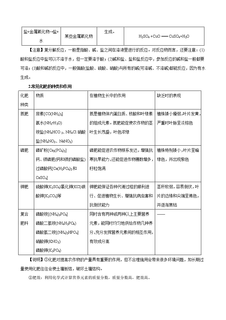 【精品讲义】浙教版 科学 9年级上册 1.6.2 盐与化肥、碱和盐的性质探究实验02