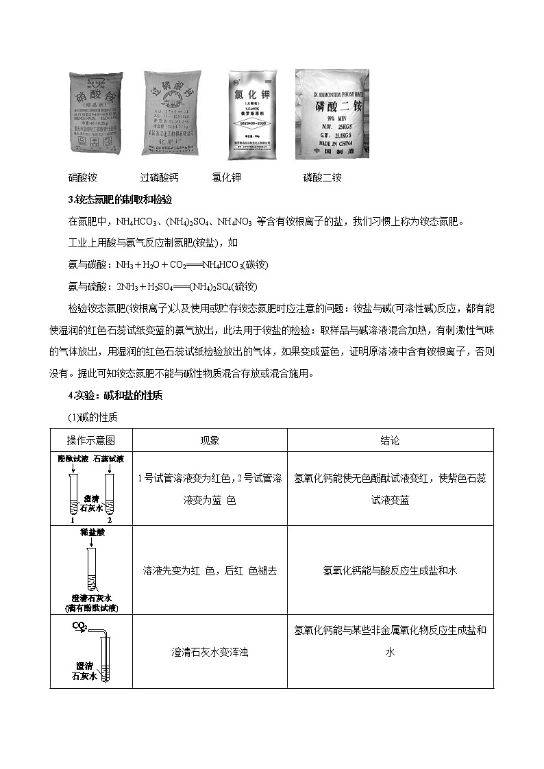【精品讲义】浙教版 科学 9年级上册 1.6.2 盐与化肥、碱和盐的性质探究实验03