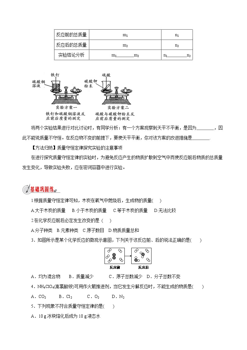 【精品讲义】浙教版 科学  8年级下册   3.3.1 化学方程式——质量守恒定律（教师解析版+学生版）03