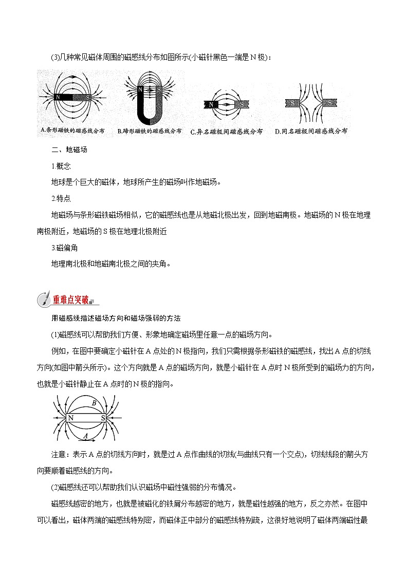 【精品讲义】浙教版 科学  8年级下册   1.1.2 指南针为什么能指方向——磁场和磁感线（教师解析版+学生版）02