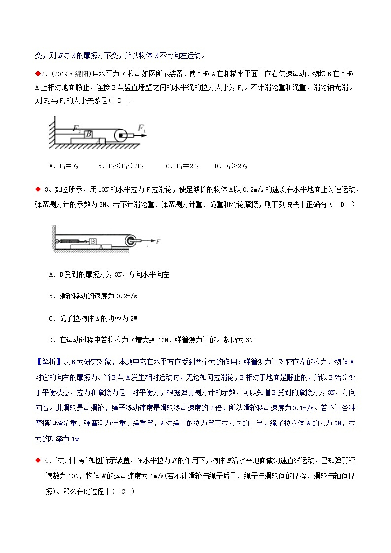 滑轮（5个考点）-2021年中考科学（浙教版）重难点、易错点复习练习（教育机构专用）03
