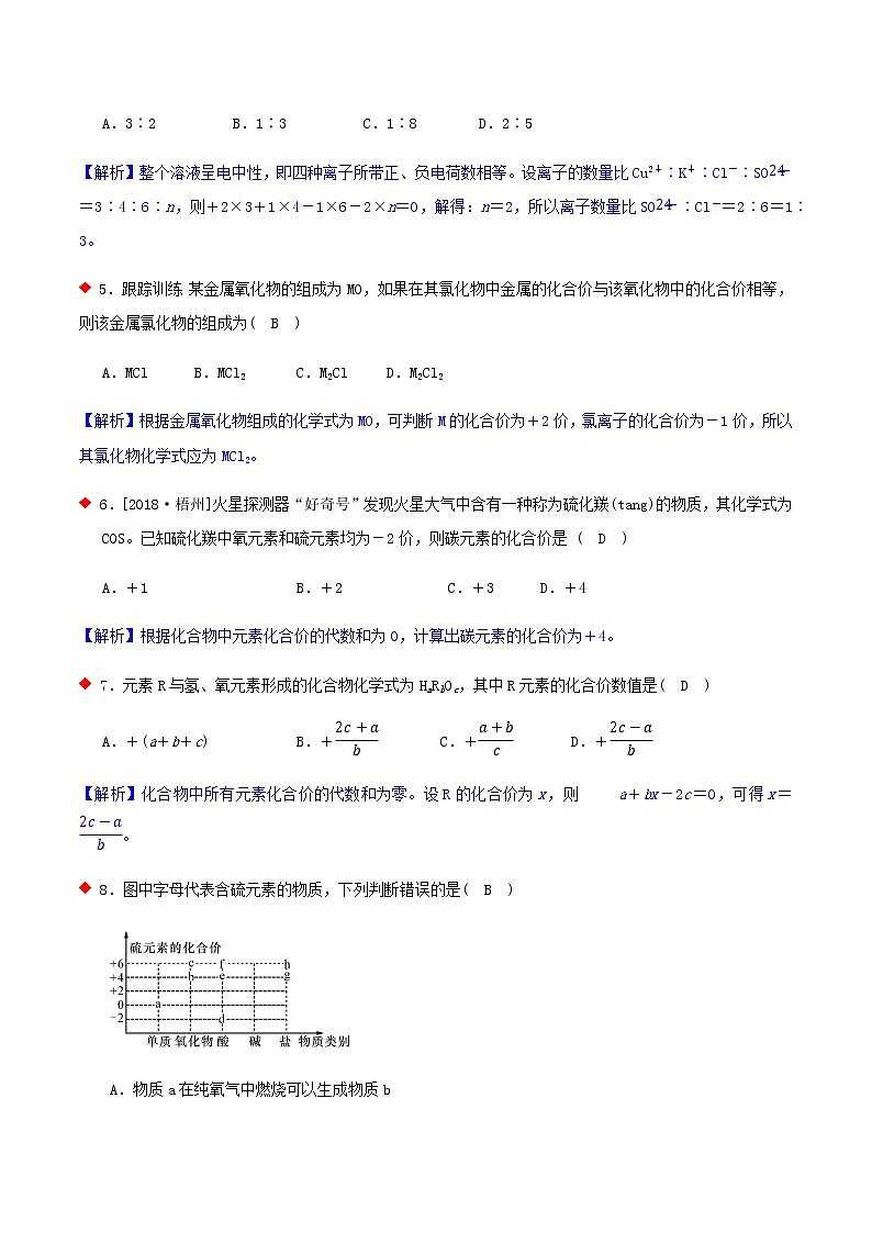 物质化合价与化学式含义（5个考点）-2021年中考科学（浙教版）重难点、易错点复习练习（教育机构专用）03