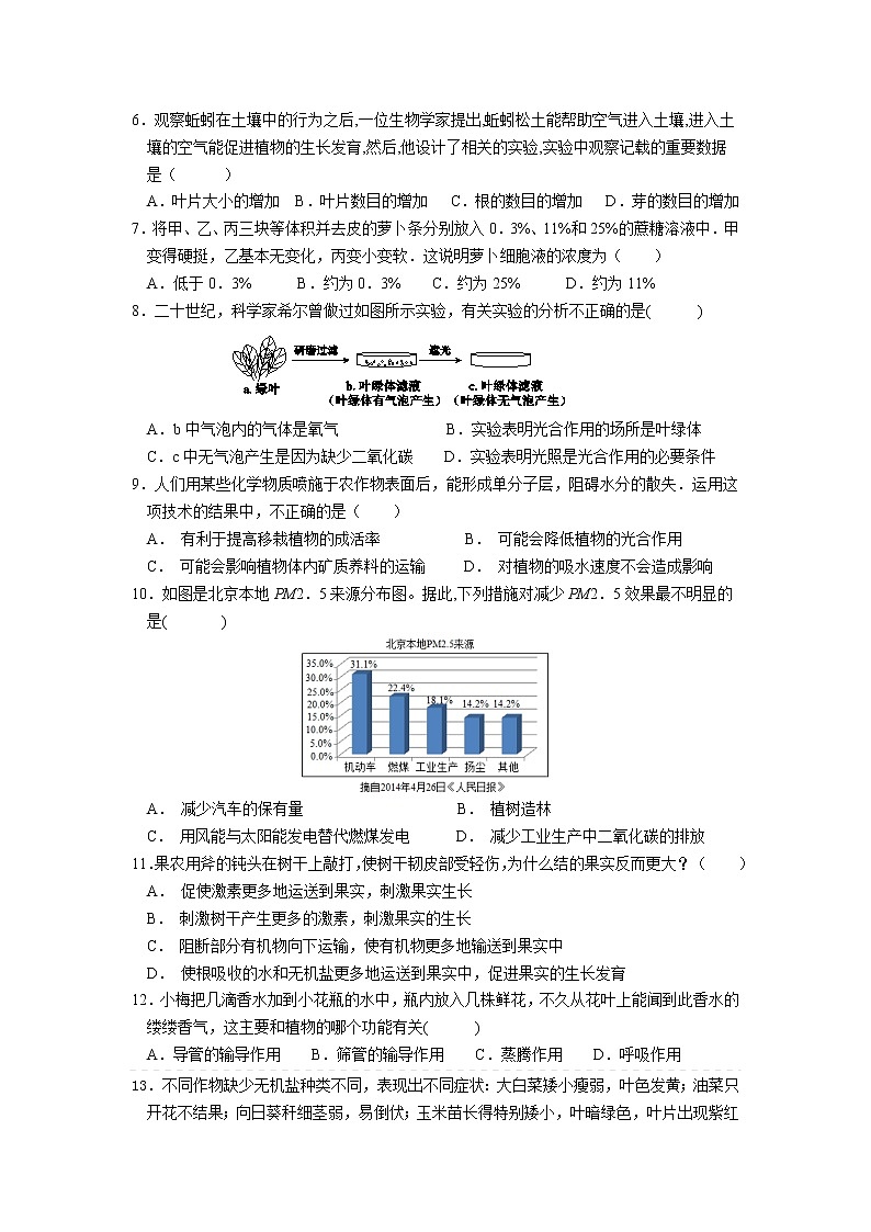 第二章 植物与土壤-浙教版八年级下册科学测试题（教育机构）02