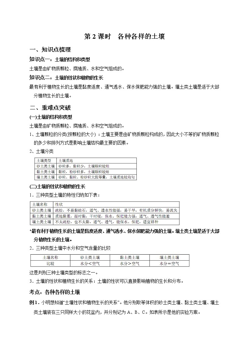 第四章 各种各样的土壤-浙教版八年级下册科学讲义（教育机构）01