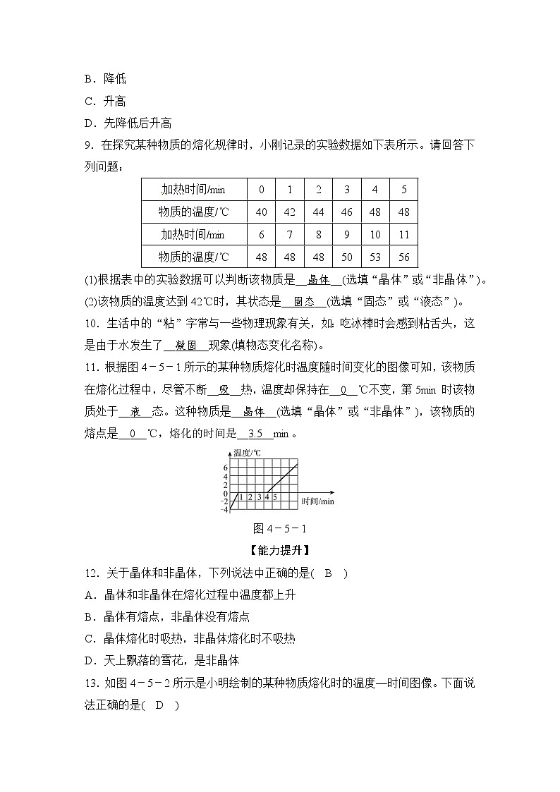 浙教版科学 七年级上册 第4章 物质的特性 第5节 熔化与凝固（课件+教案+试题）03