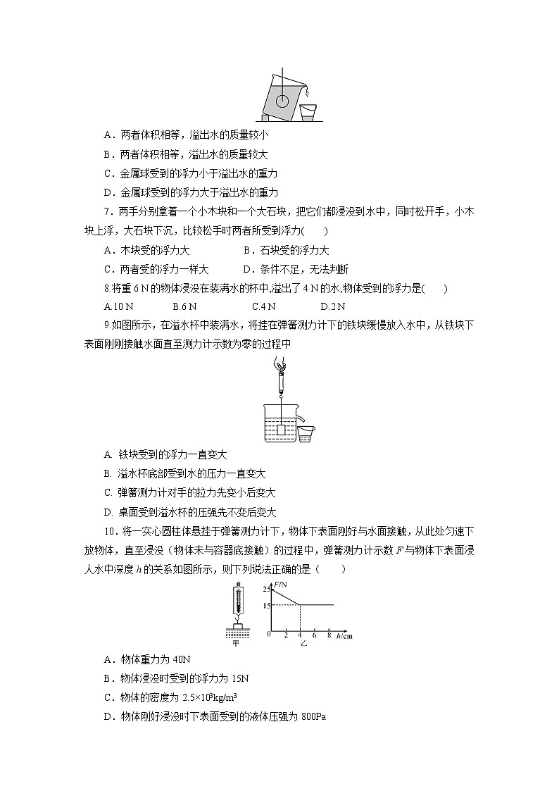 人教版八年级物理下册10.2阿基米德原理同步测试含答案02