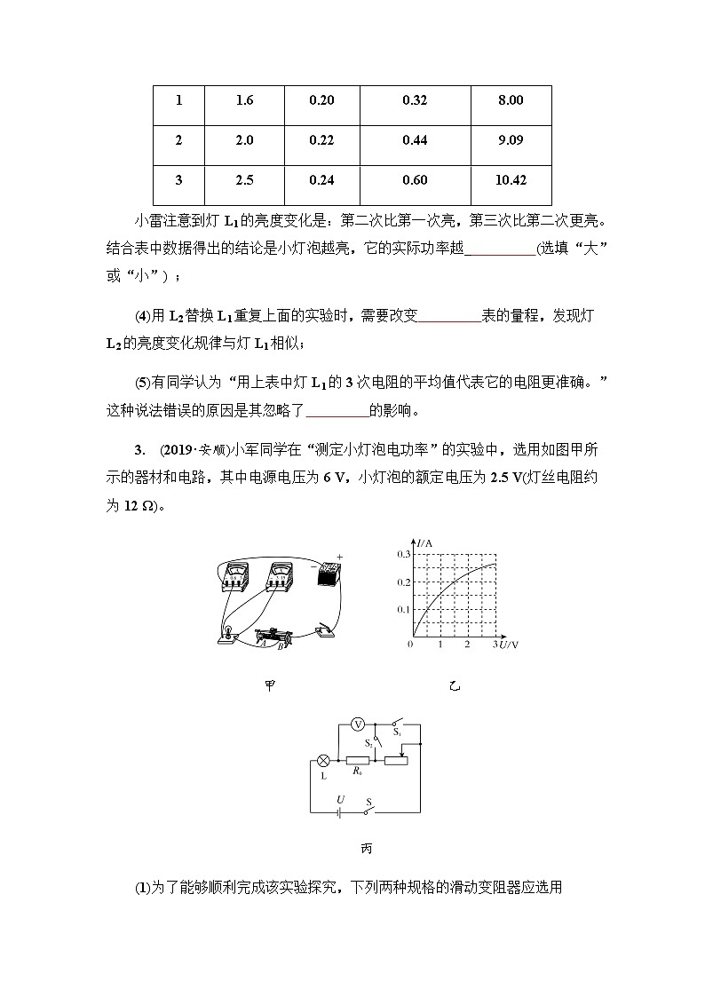 2021年春人教版物理中考第一轮专题训练专题    实验（word含答案）第3页