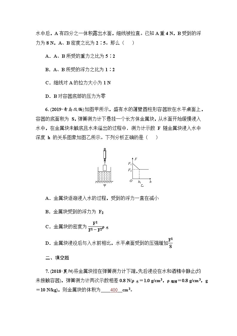 2021年人教版物理中考第一轮专题训练专题     压强和浮力的综合计算（word含答案）第3页
