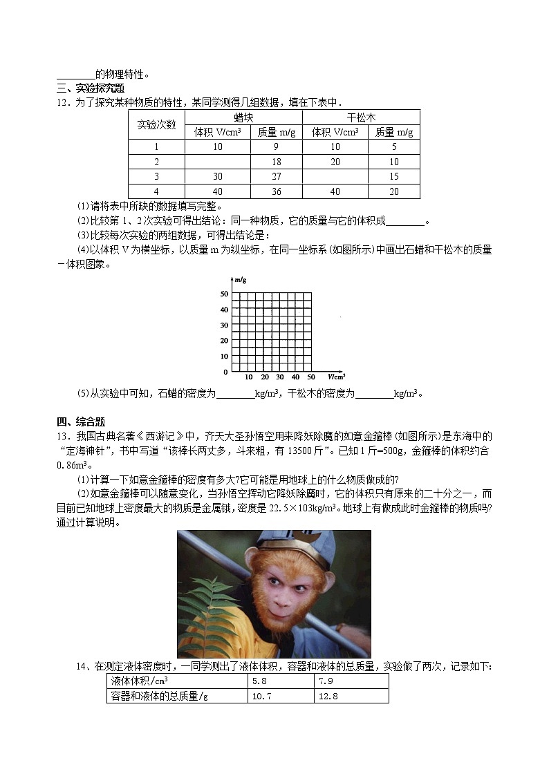 人教版八年级上册物理人教版八年级上册物理47【提高】密度-学案+习题02