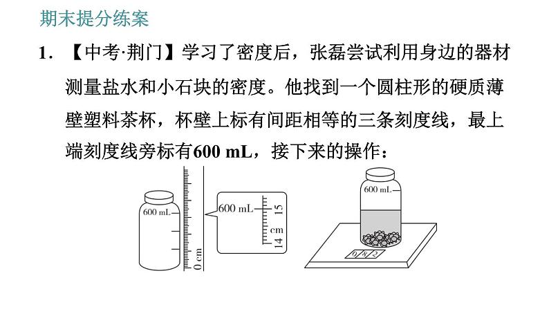 教科版八年级上册物理习题课件 期末提分练案 第6讲 第3课时  实验专项训练 特殊方法测量物质密度第3页