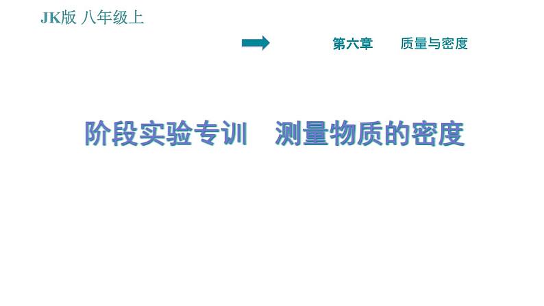 教科版八年级上册物理习题课件 第6章 阶段实验专训 测量物质的密度第1页