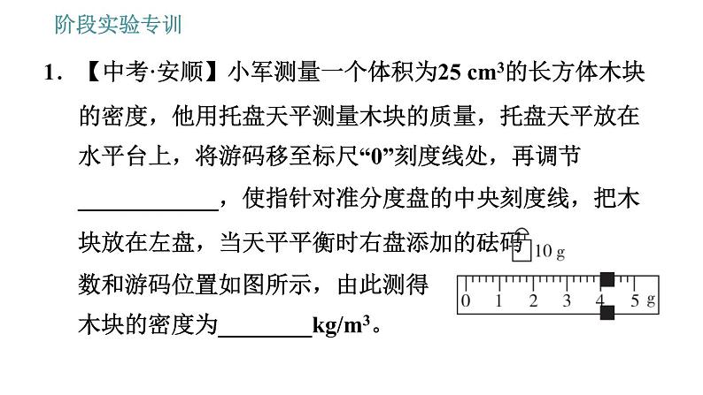 教科版八年级上册物理习题课件 第6章 阶段实验专训 测量物质的密度第3页