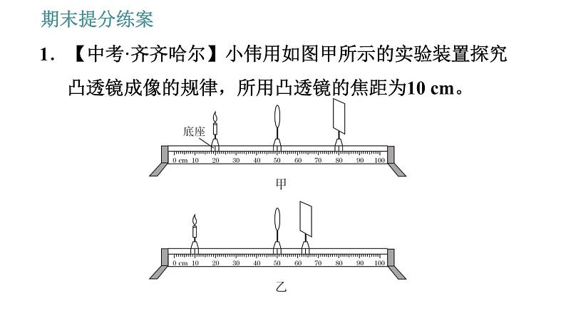 教科版八年级上册物理习题课件 期末提分练案 第4讲 第2课时  实验专项训练 探究凸透镜成像规律03