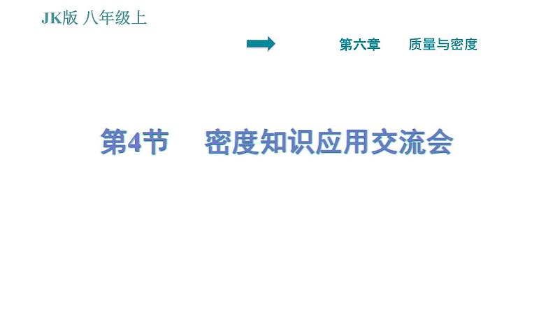 教科版八年级上册物理习题课件 第6章 6.4 活动：密度知识应用交流会01