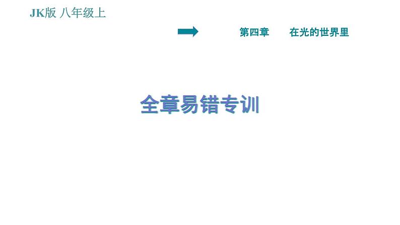 教科版八年级上册物理习题课件 第4章 全章易错专训第1页