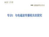教科版九年级全一册物理习题课件 第十章 全章高频考点专训 专训1 与电磁波传播相关的探究
