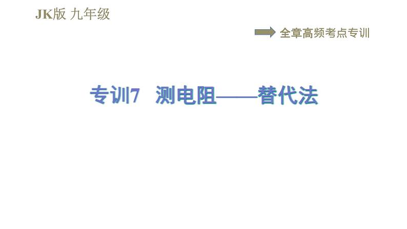 教科版九年级全一册物理习题课件 第五章 全章高频考点专训 专训7 测电阻——替代法第1页