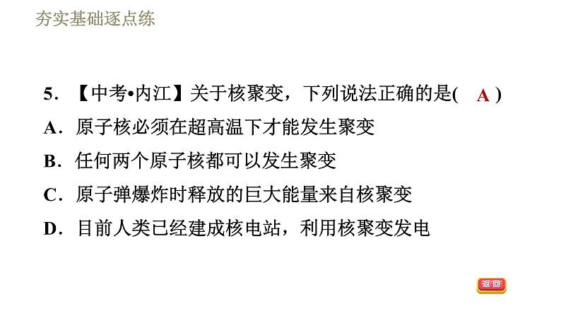 教科版九年级全一册物理习题课件 第十一章 11.4核　能08