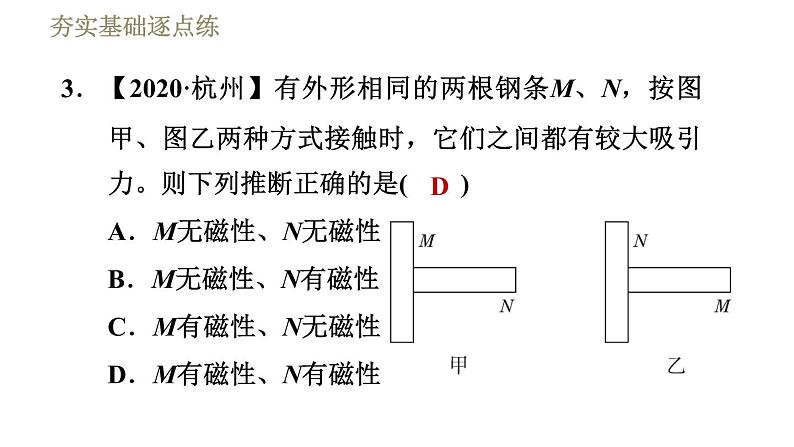 教科版九年级全一册物理习题课件 第七章 7.1.1磁现象第6页