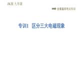 教科版九年级全一册物理习题课件 第八章 全章高频考点专训 专训1 区分三大电磁现象