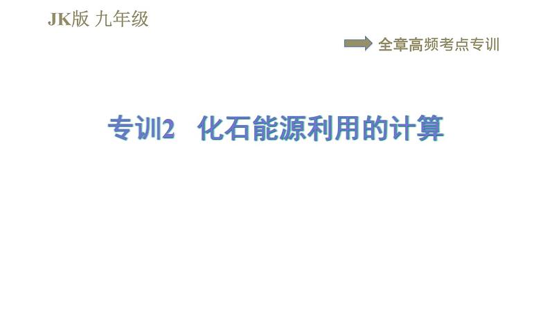 教科版九年级全一册物理习题课件 第十一章 全章高频考点专训 专训2 化石能源利用的计算01