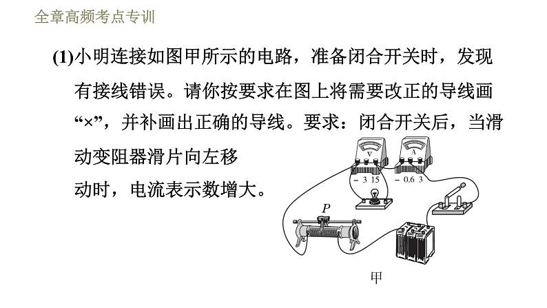 教科版九年级全一册物理习题课件 第五章 全章高频考点专训 专训4 测电阻——伏安法04