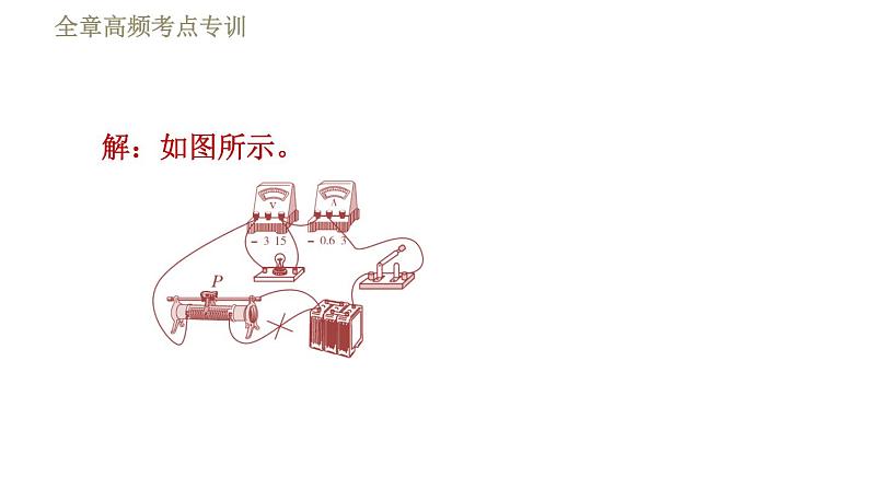 教科版九年级全一册物理习题课件 第五章 全章高频考点专训 专训4 测电阻——伏安法05