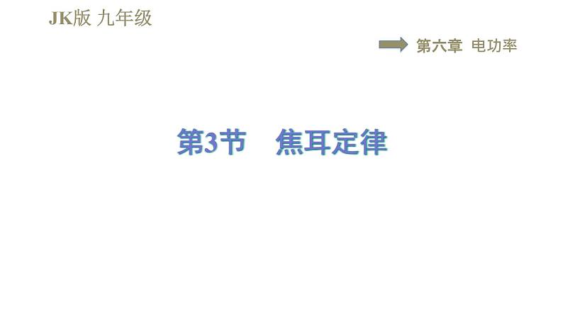 教科版九年级全一册物理习题课件 第六章 6.3焦耳定律第1页